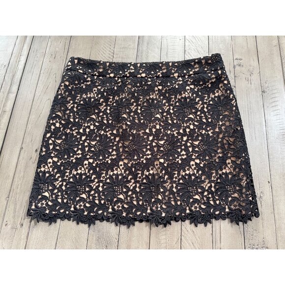 Stella McCartney Embroidered Floral Guipure Lace Mini Skirt Black Size 40 - Picture 1 of 8